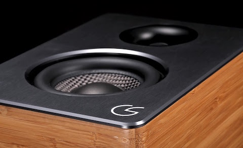 Celsus Sound SP One active speakers… finished in bamboo